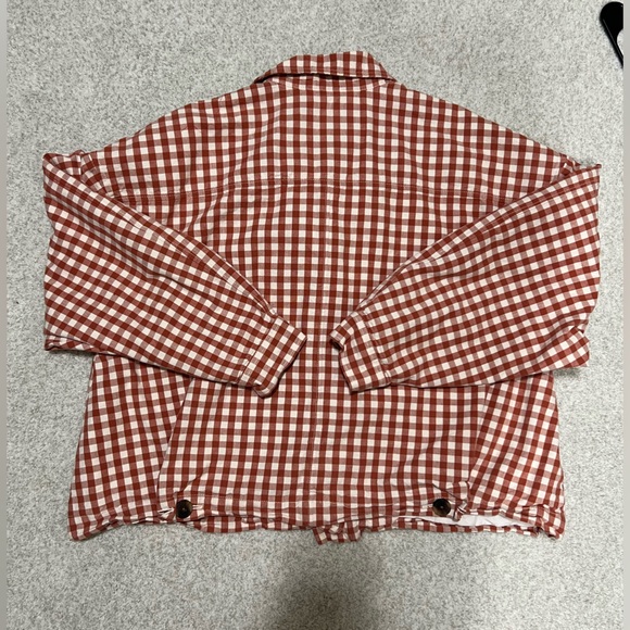 Levi's burnt orange and White gingham coat- size XL - Picture 6 of 6